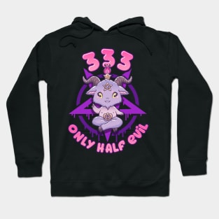 333 Only Half Evil I Anime Pastel Grunge Kawaii Baphomet design Hoodie